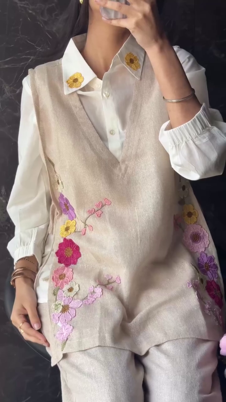 Elegant Embroidered Layered Look