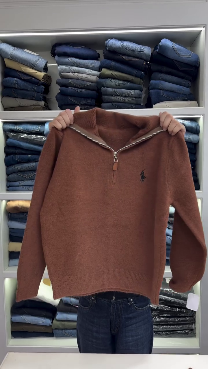 Classic Half-Zip Winter Sweater