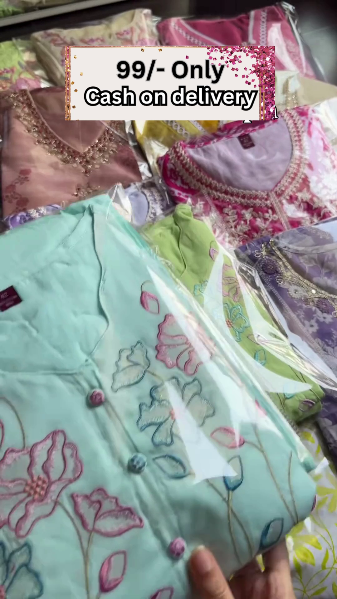 Premium Kundan Organza Suit set featuring floral digital prints and intricate handwork.