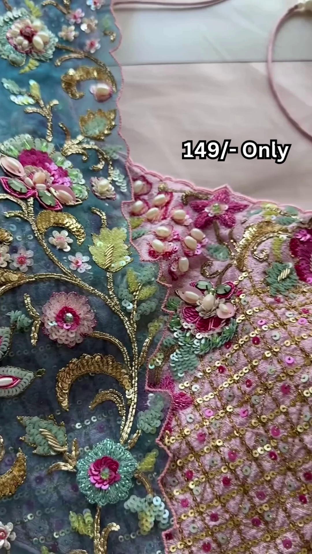 Luxury Hand-Embroidered Bridal Blouse Piece