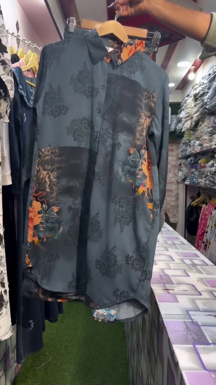 Rose Print Long Shirt