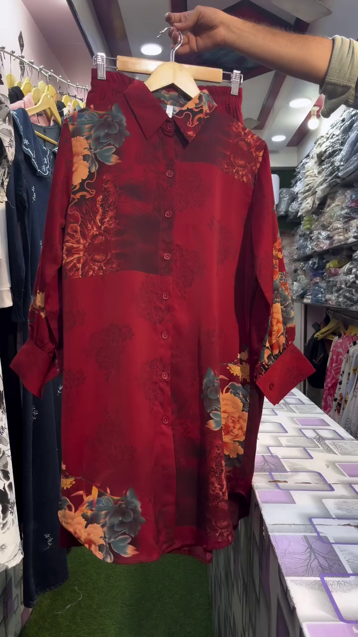 Rose Print Long Shirt