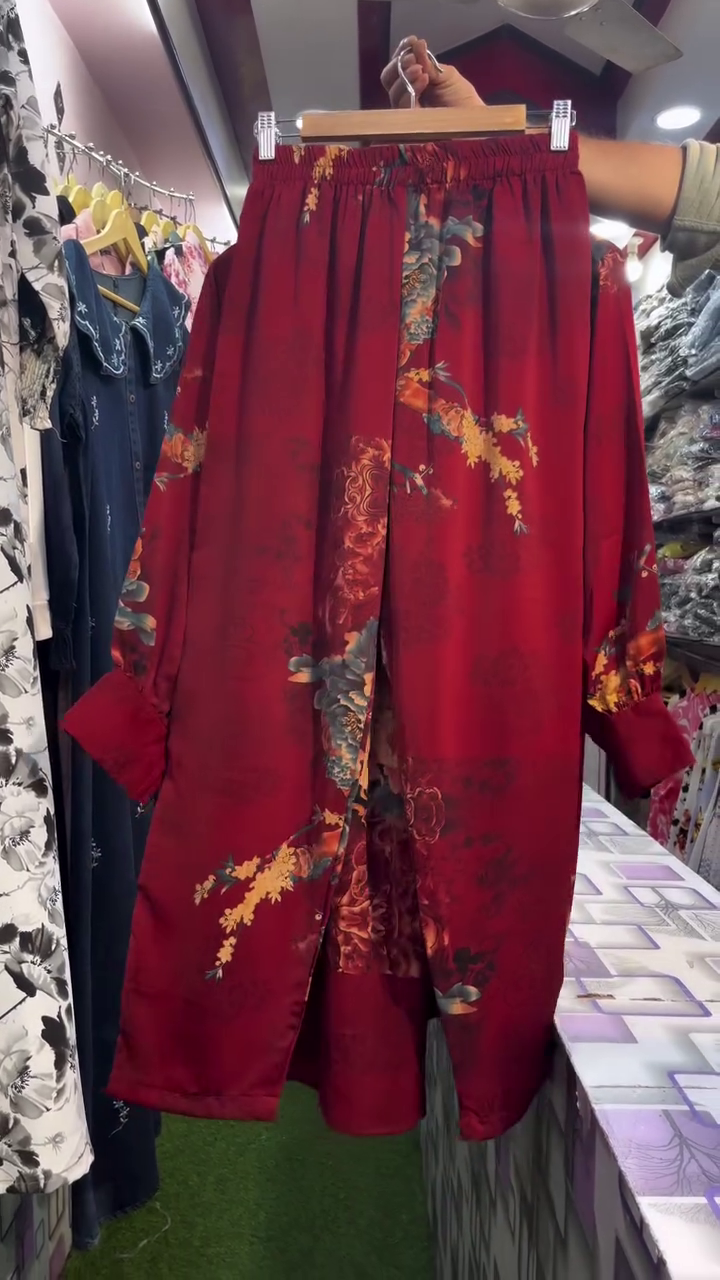 Rose Print Long Shirt