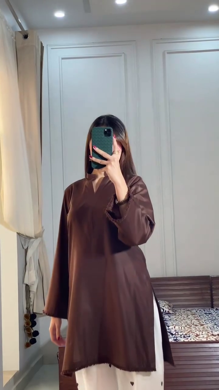 Classic Brown Minimal Kurti – Everyday Ethnic Style