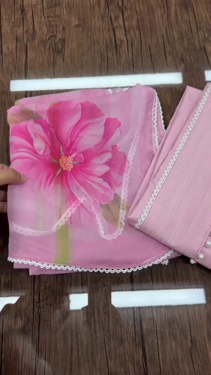 Elegant Soft Pink Floral Suit Set – Graceful & Feminine Charm