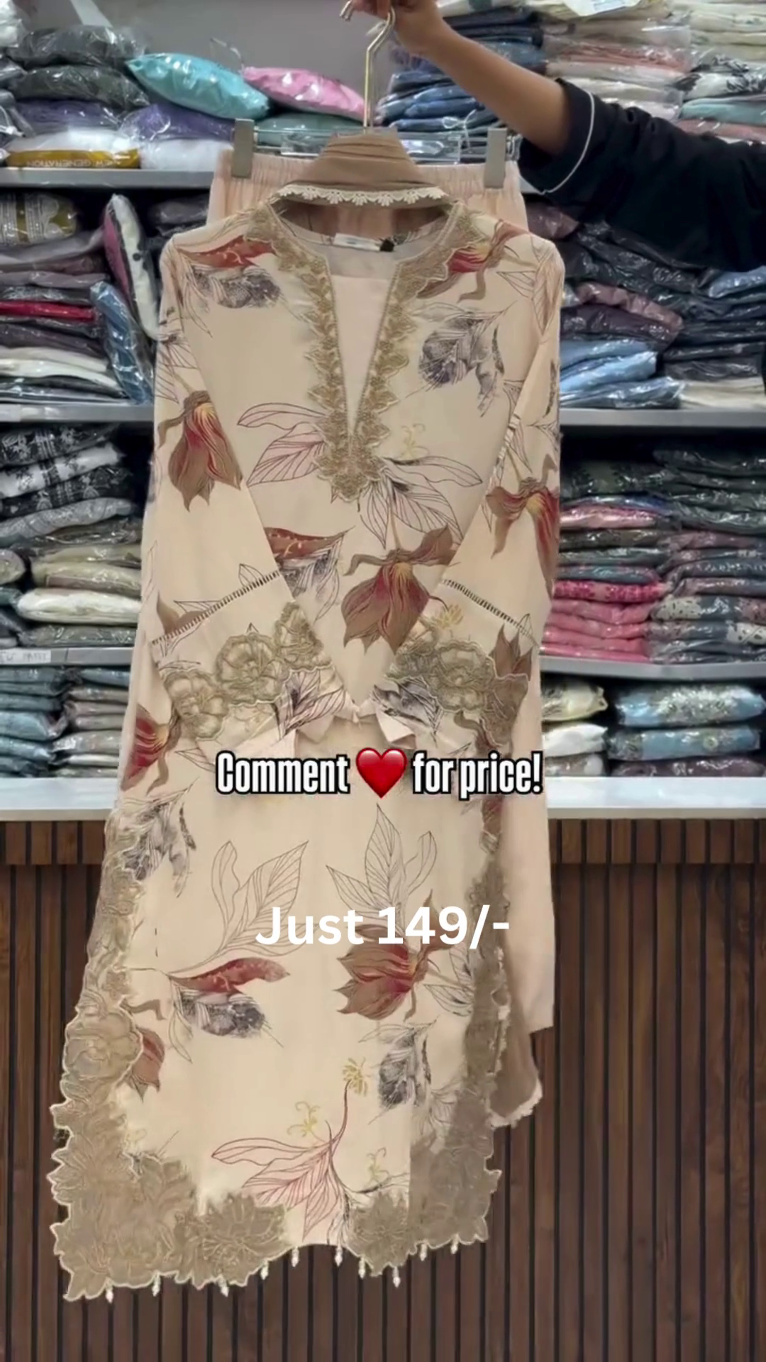 Elegant Black Floral Kurti – Festive Style ₹149