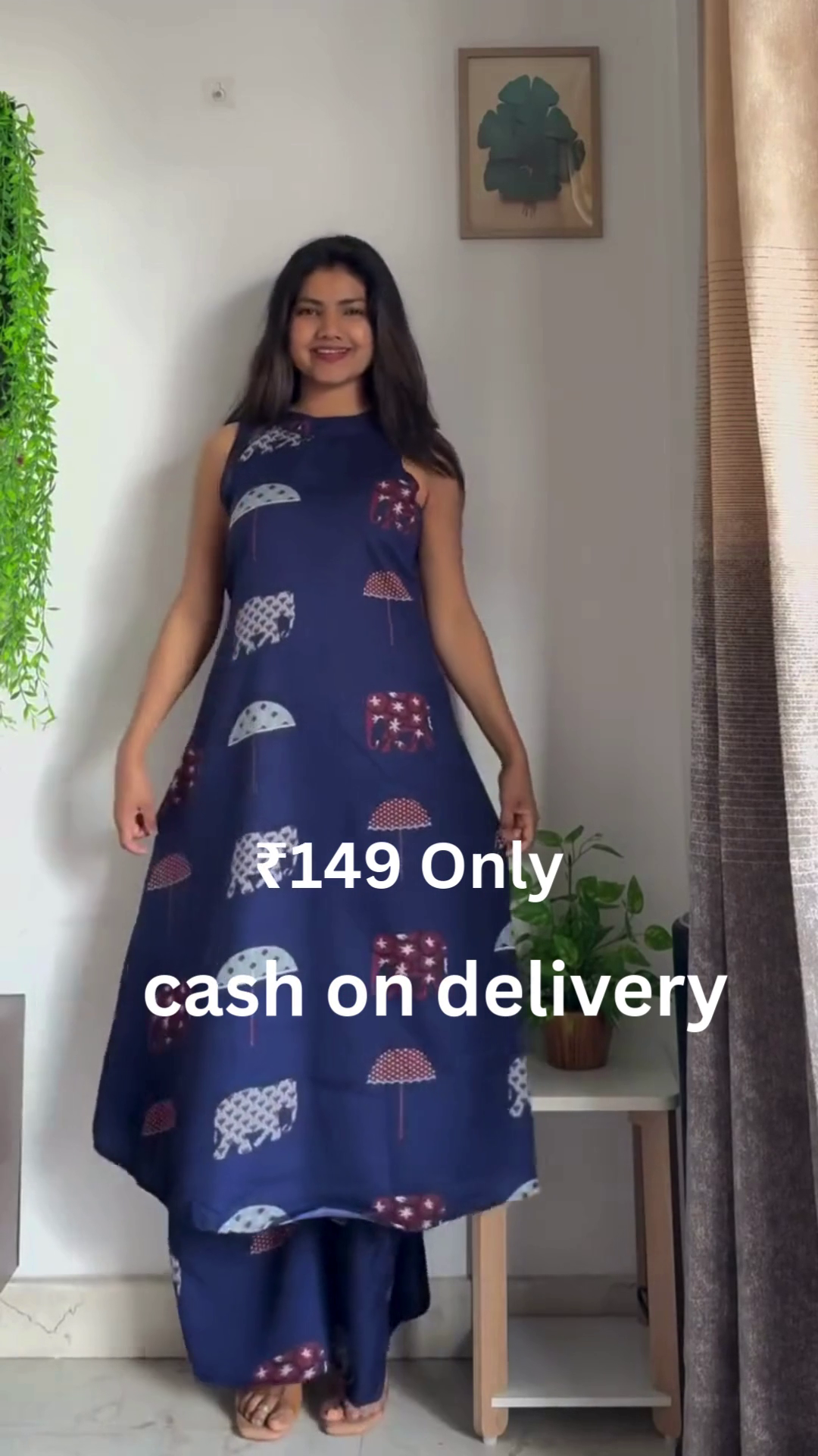 Chic White & Blue Printed Co-Ord – Comfort Meets Casual Style