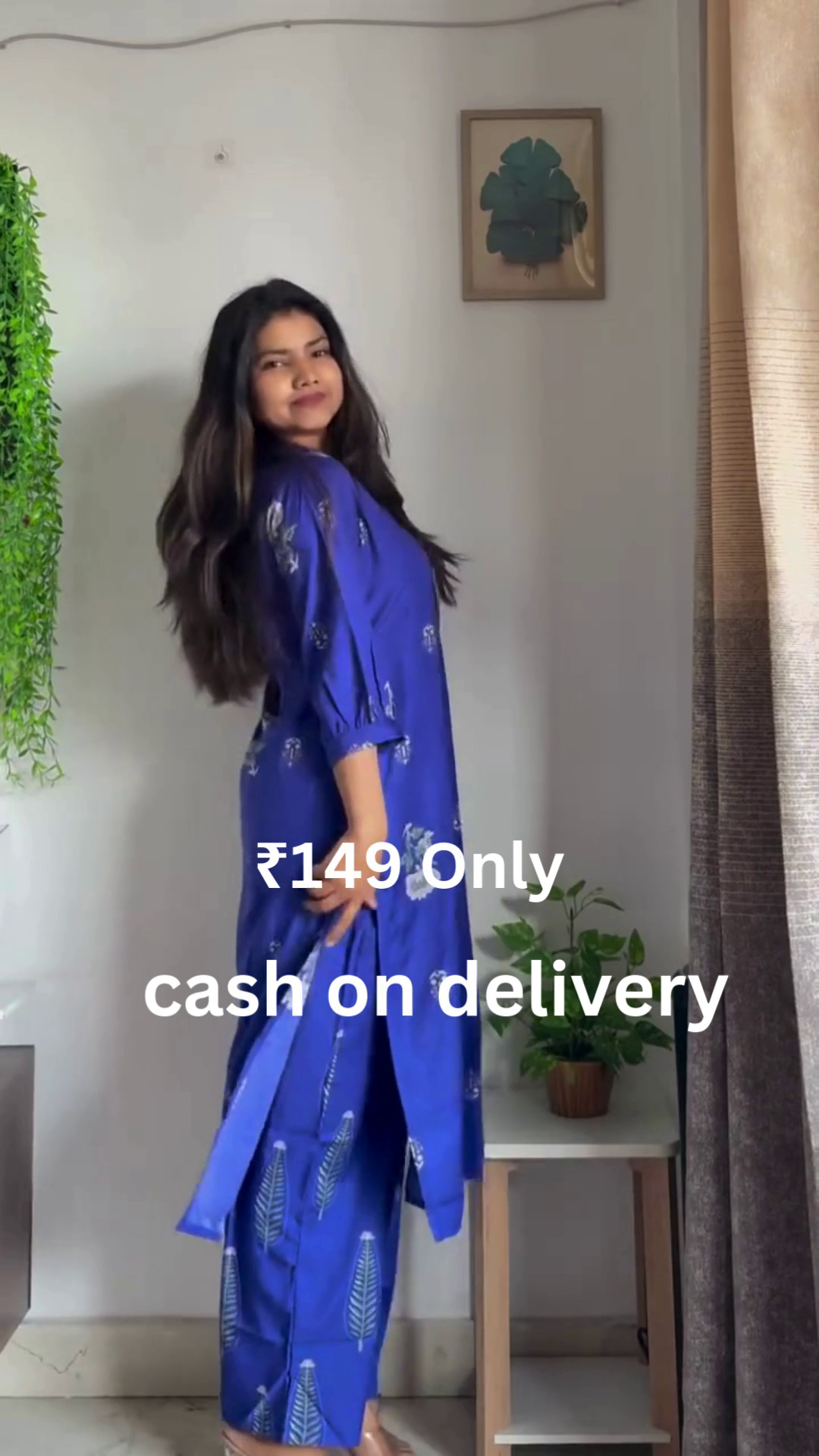 Chic White & Blue Printed Co-Ord – Comfort Meets Casual Style