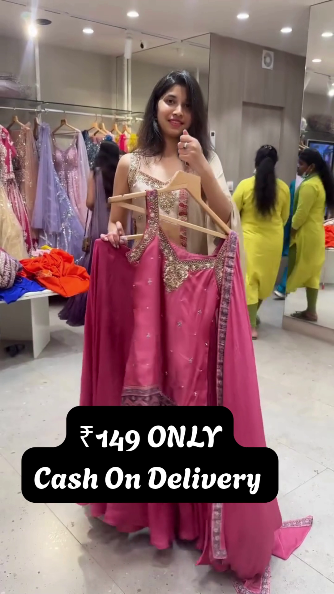 Pink Designer Ethnic Gown – Affordable Glamour with Festive Charm