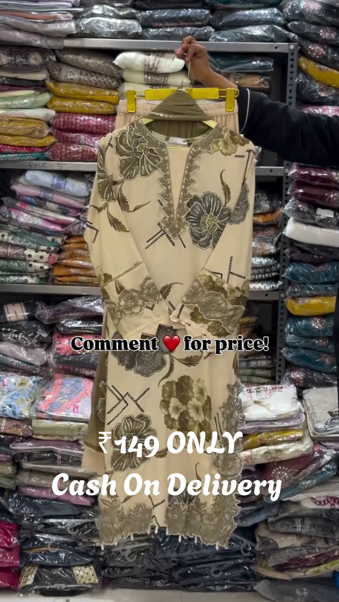 Beige Floral Printed Kurta Set – Subtle Tones with Statement Prints