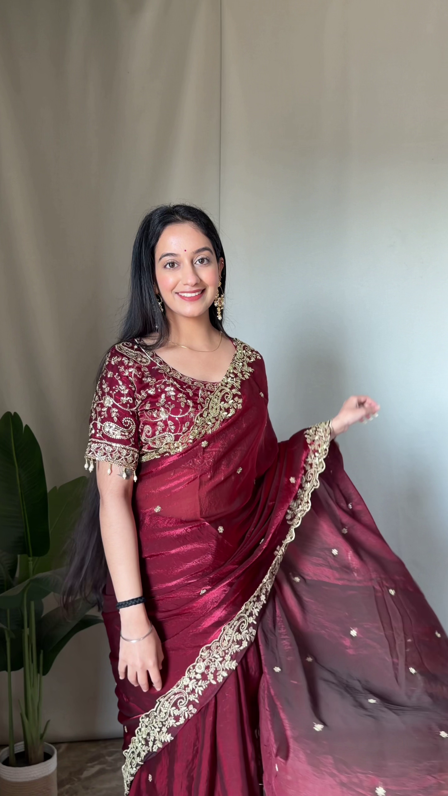 Vibrant Multicolor Ombre Saree with Intricate Embroidery