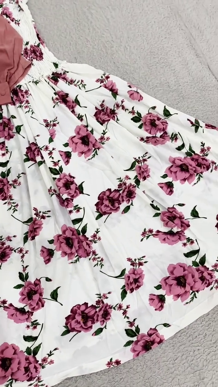 Elegant Dusty Pink Shirt with Floral Flare Skirt