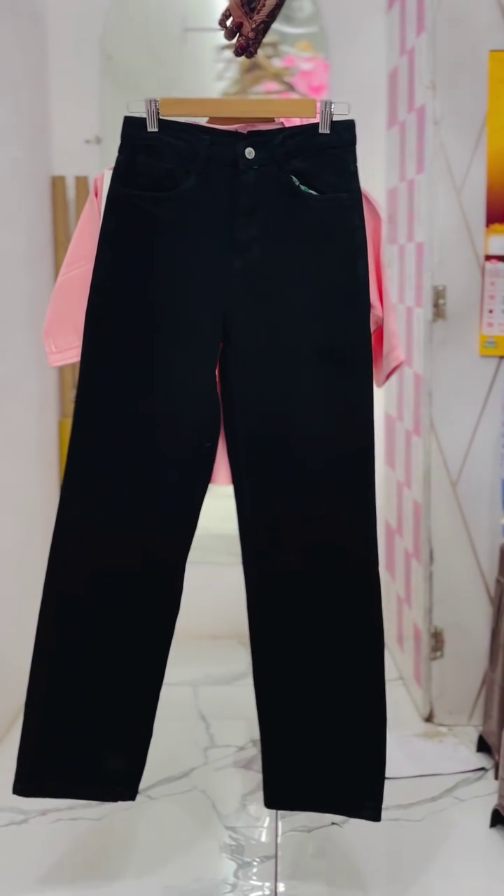 Soft Pink Embroidered Shirt with Timeless Black Bottom