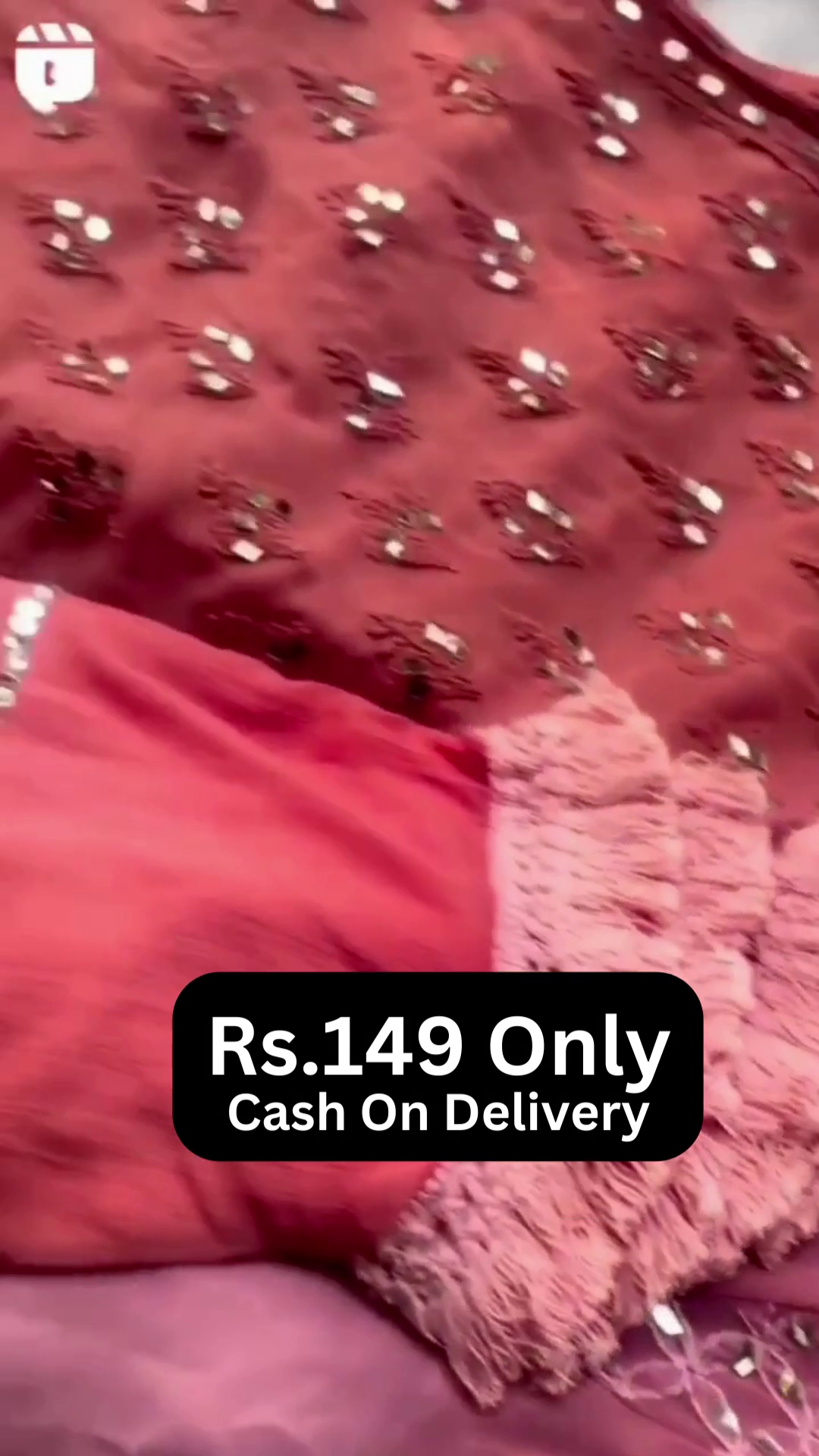 Elegant Red Embroidered Suit – Festive Glam at Rs.149