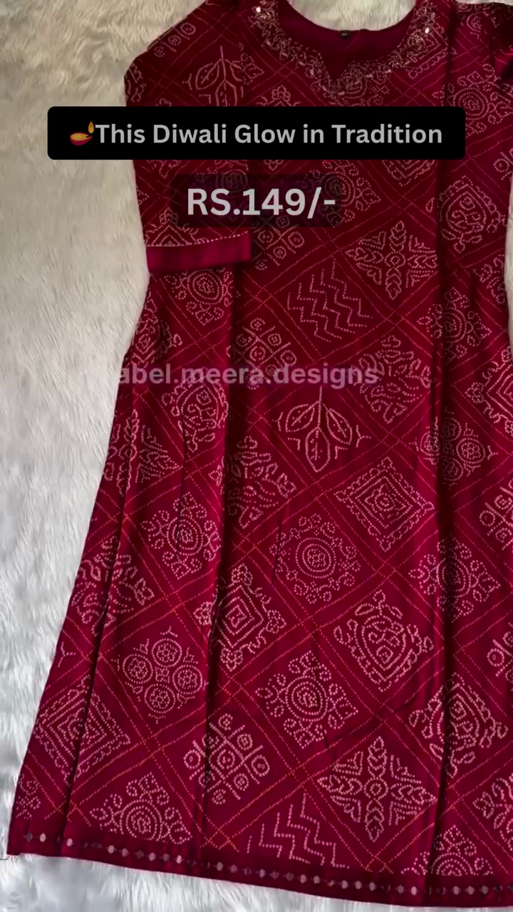 Festive Red Ethnic Dress – Diwali Special at Rs. 149