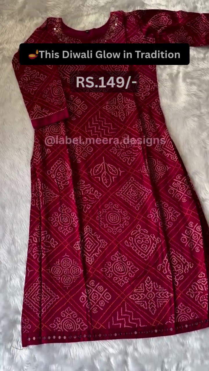 Festive Red Ethnic Dress – Diwali Special at Rs. 149