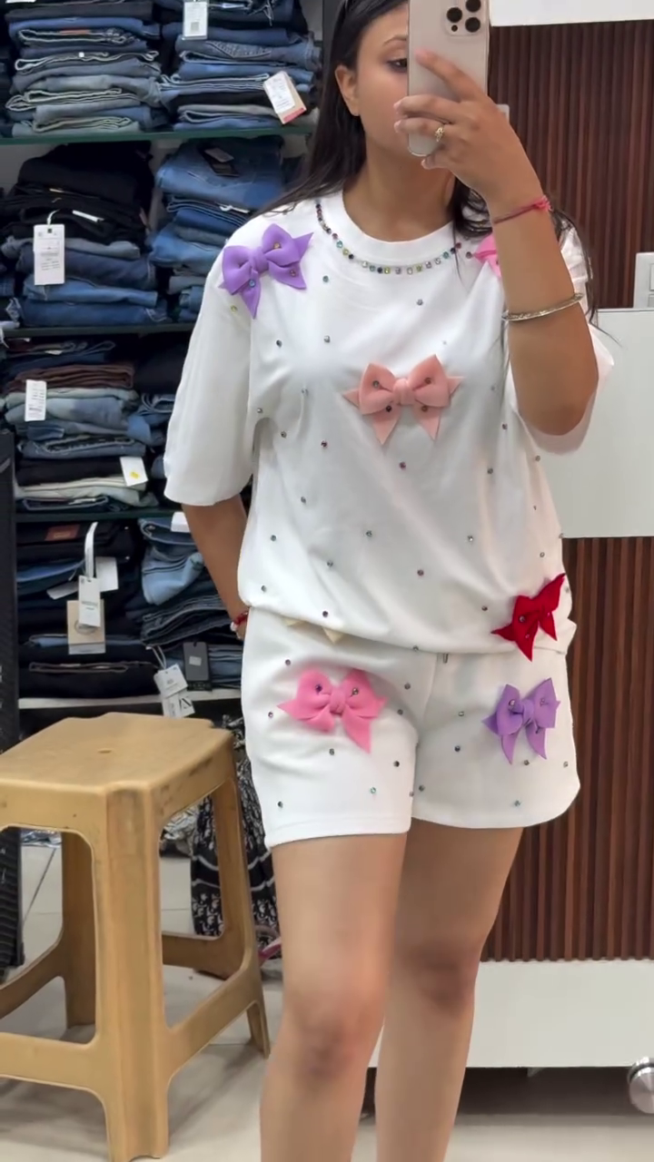 Cute Bow Co-Ord Set – Playful Lounge Style