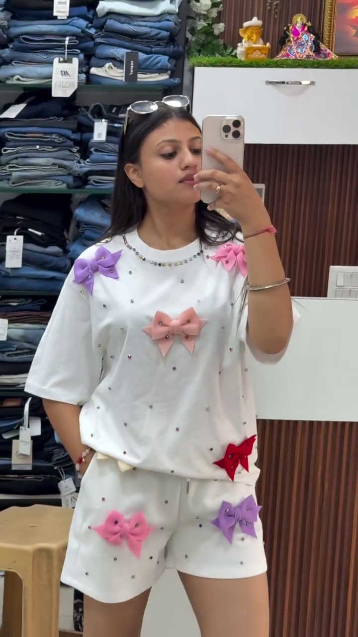 Cute Bow Co-Ord Set – Playful Lounge Style