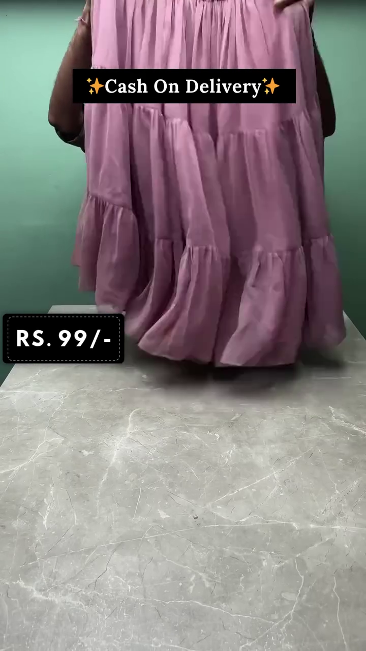 Flowy Pink Tiered Skirt – Feminine Charm at Rs. 99