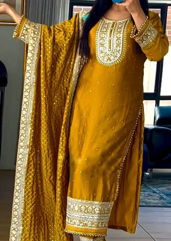 Mustard Yellow Festive Suit – Bright Traditional Elegance