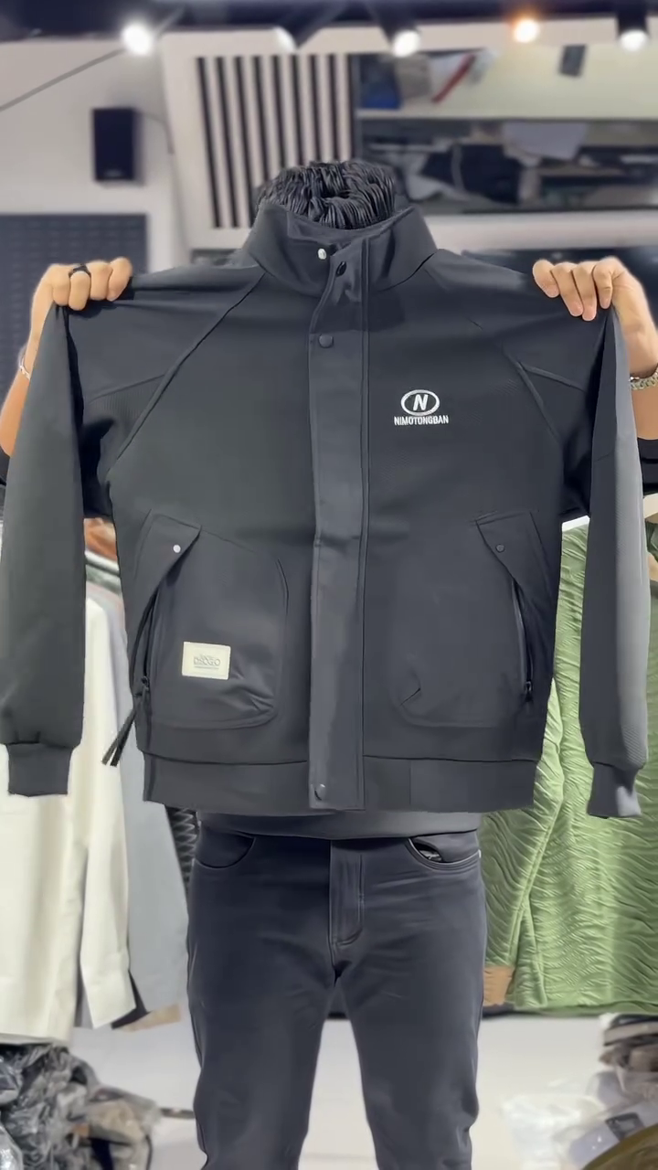 Cream High-Neck Utility Jacket – Modern Streetwear Essential