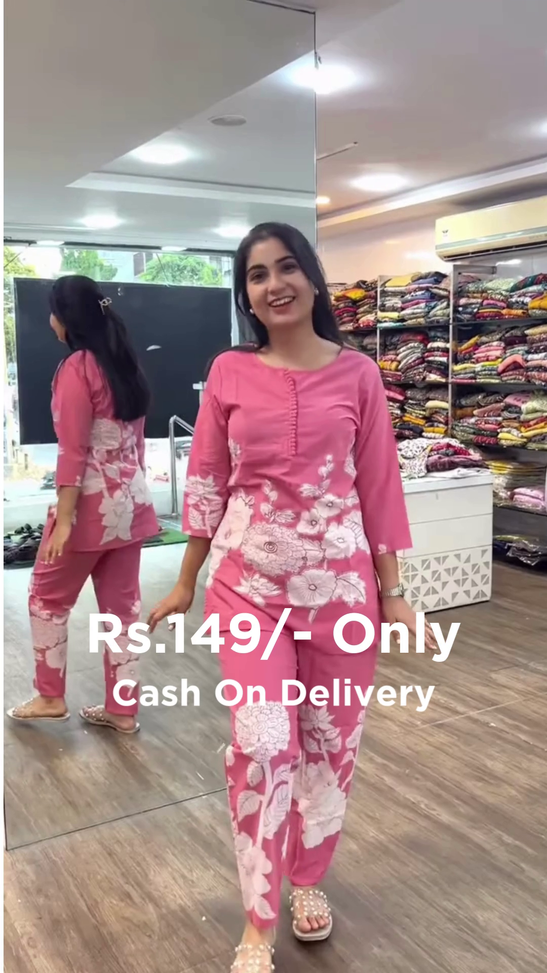 Charming Pink Floral Co-Ord Set for Casual Elegance