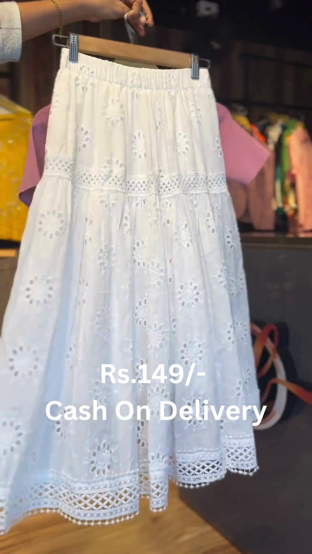 Trendy Pink Crop Top with White Lace Skirt