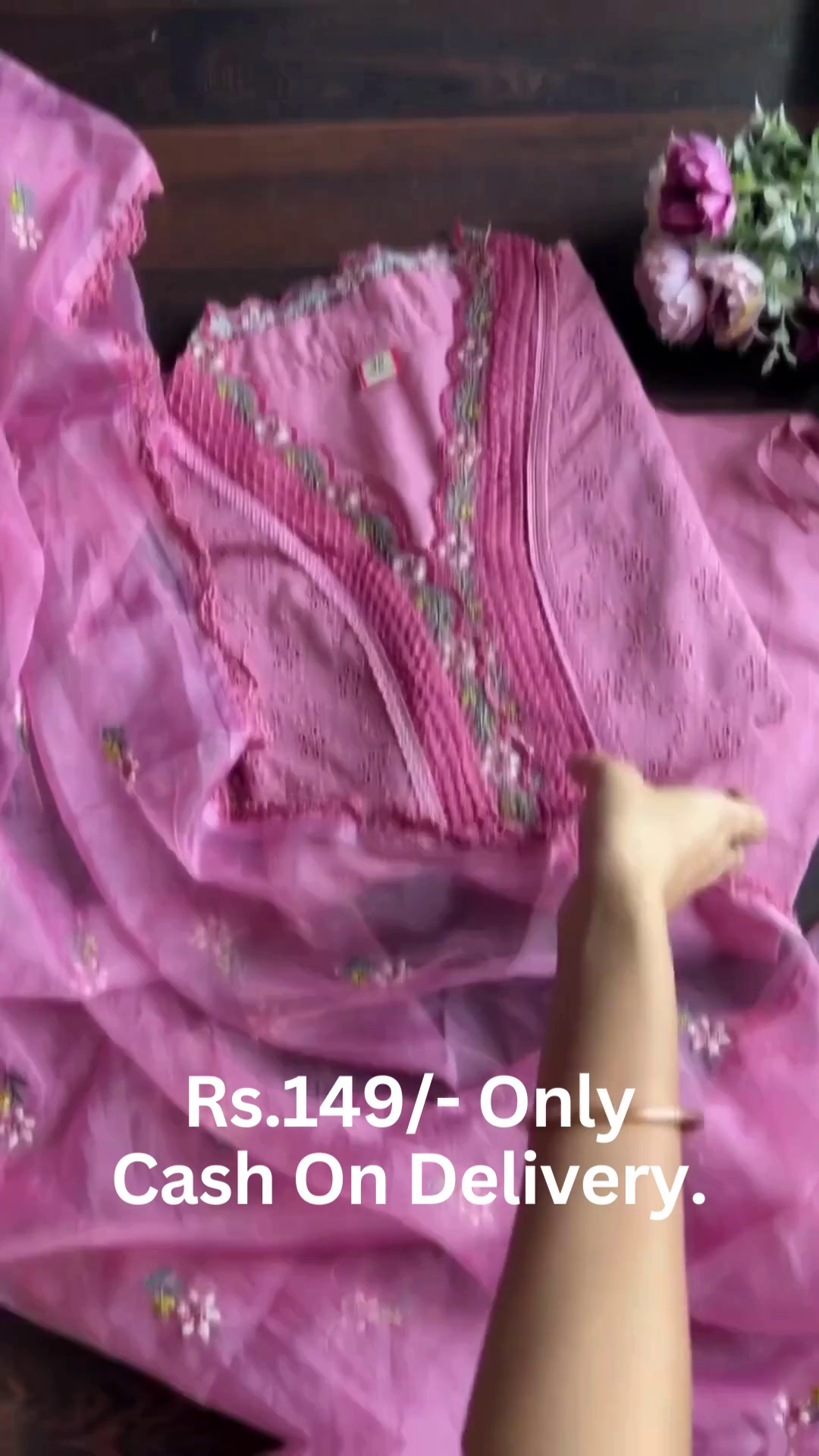 Graceful Pink Embroidered Ethnic Suit Set