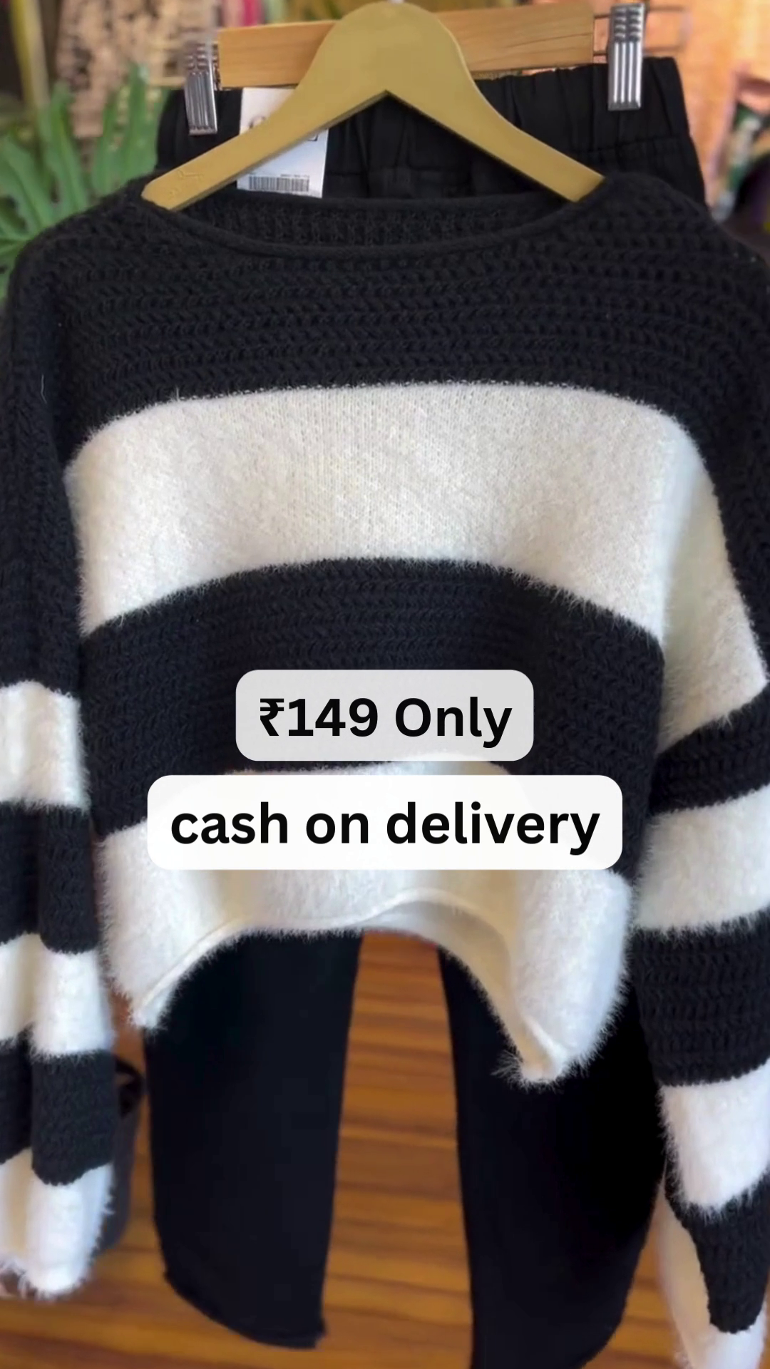 Trendy Black & White Sweater Set – Cozy Meets Chic