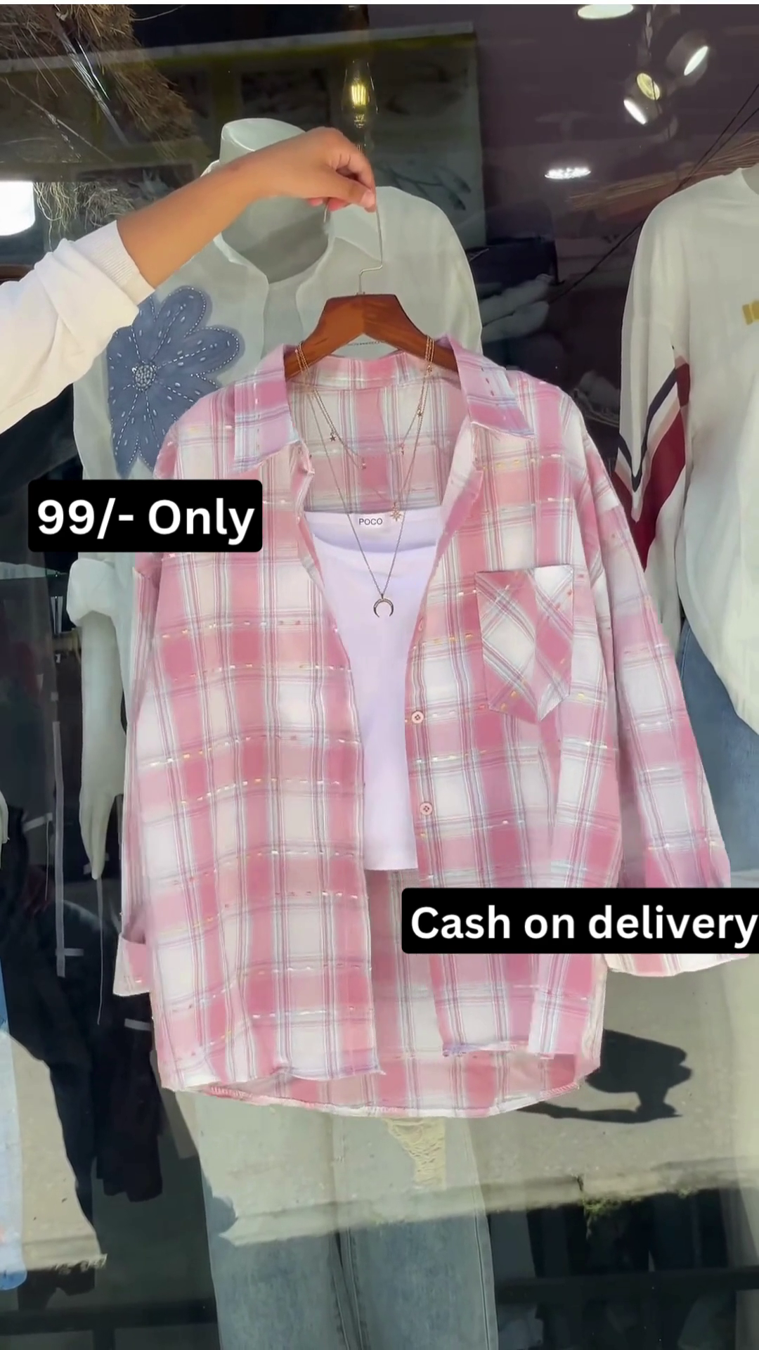 Trendy Pink Check Shirt Set – Casual Style Made Easy