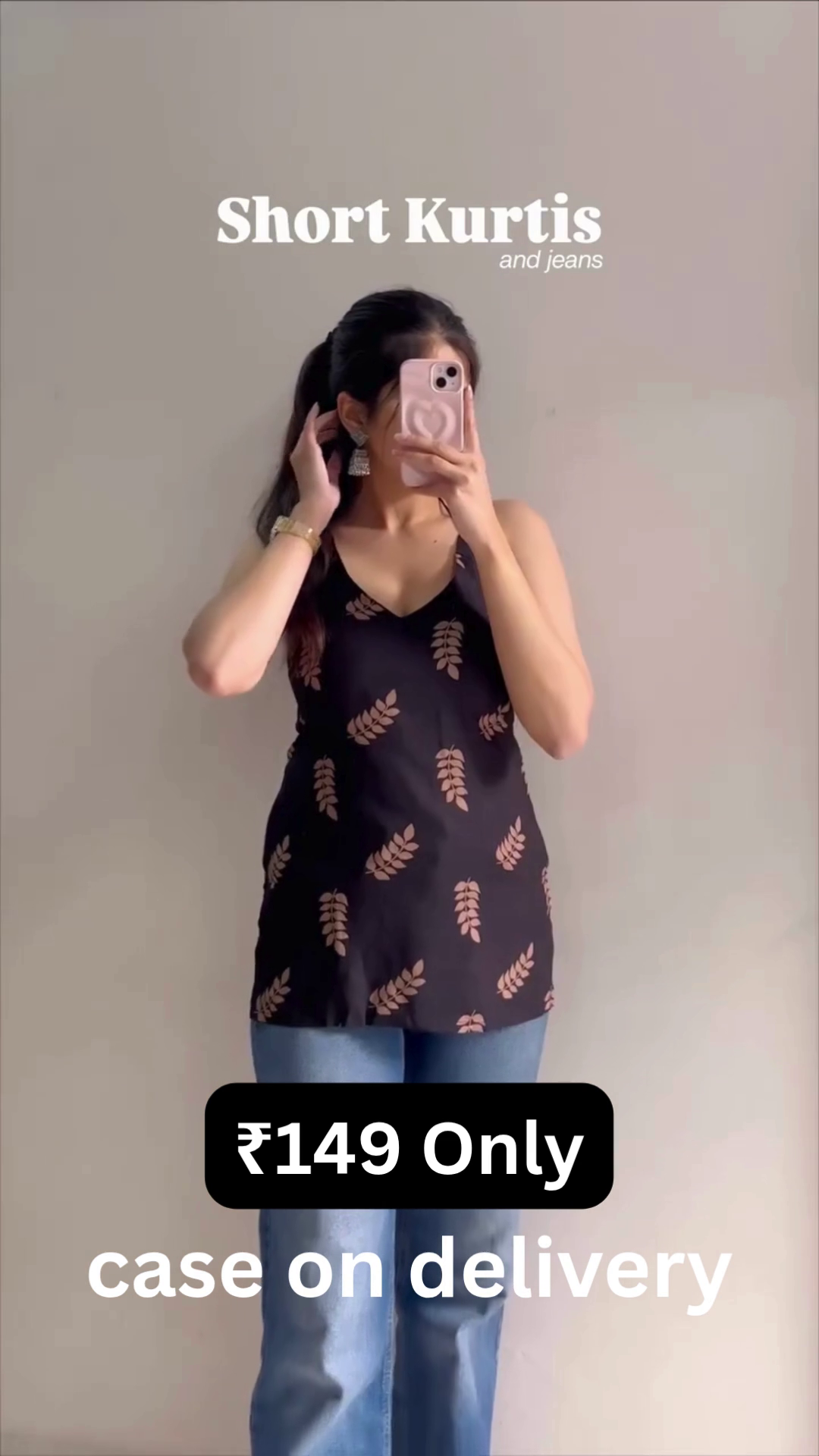 Cute Pink Short Kurti – Casual Chic Style at ₹149