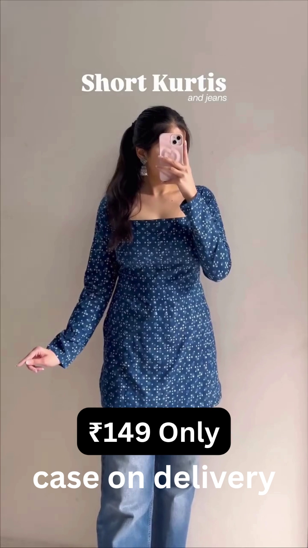 Cute Pink Short Kurti – Casual Chic Style at ₹149