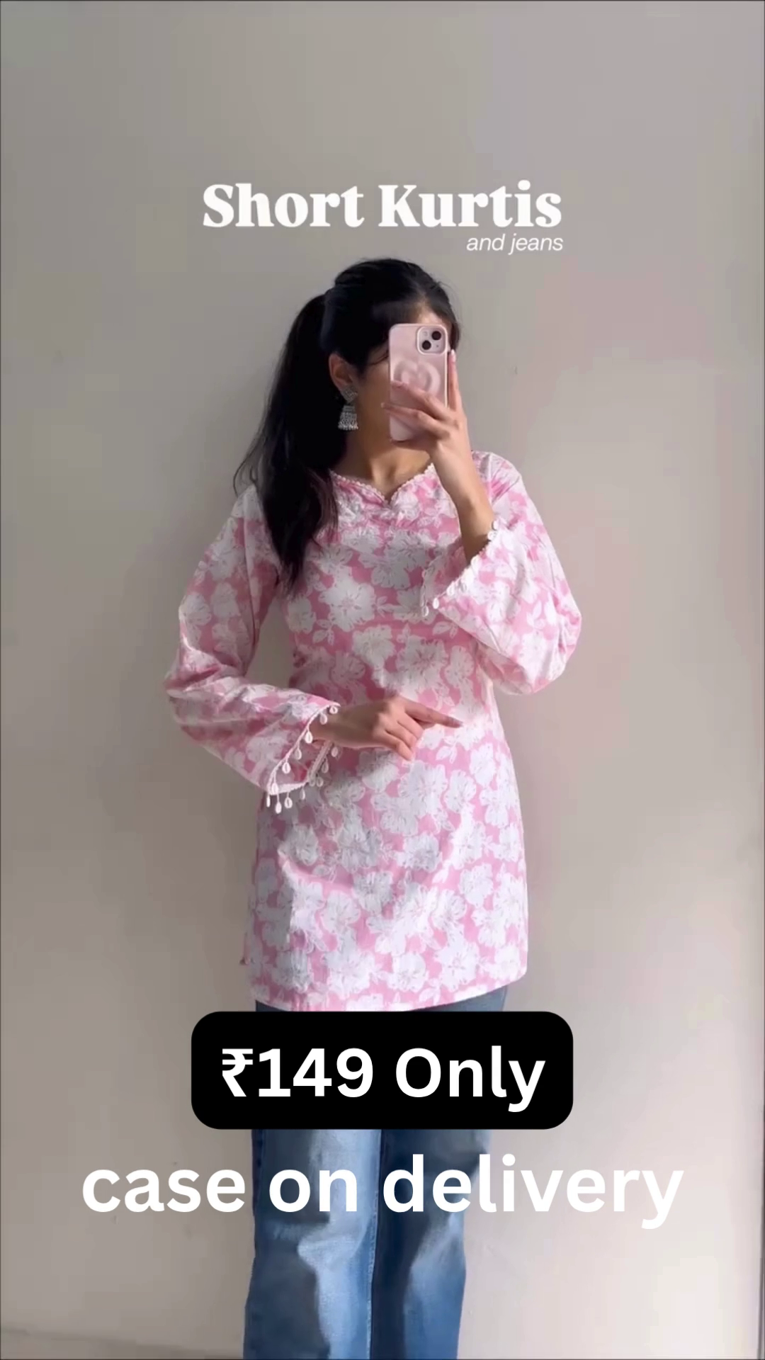 Cute Pink Short Kurti – Casual Chic Style at ₹149