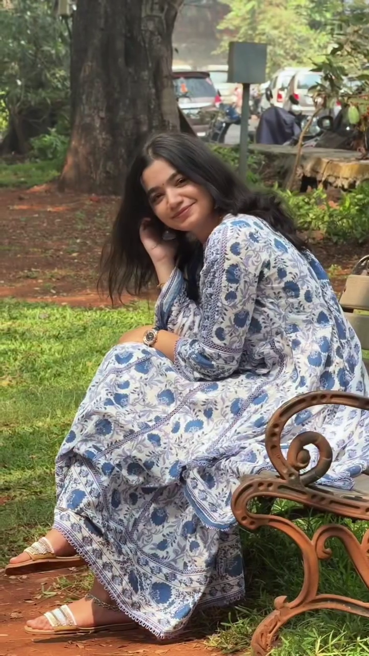 Elegant Blue Printed Maxi – Effortless Everyday Grace