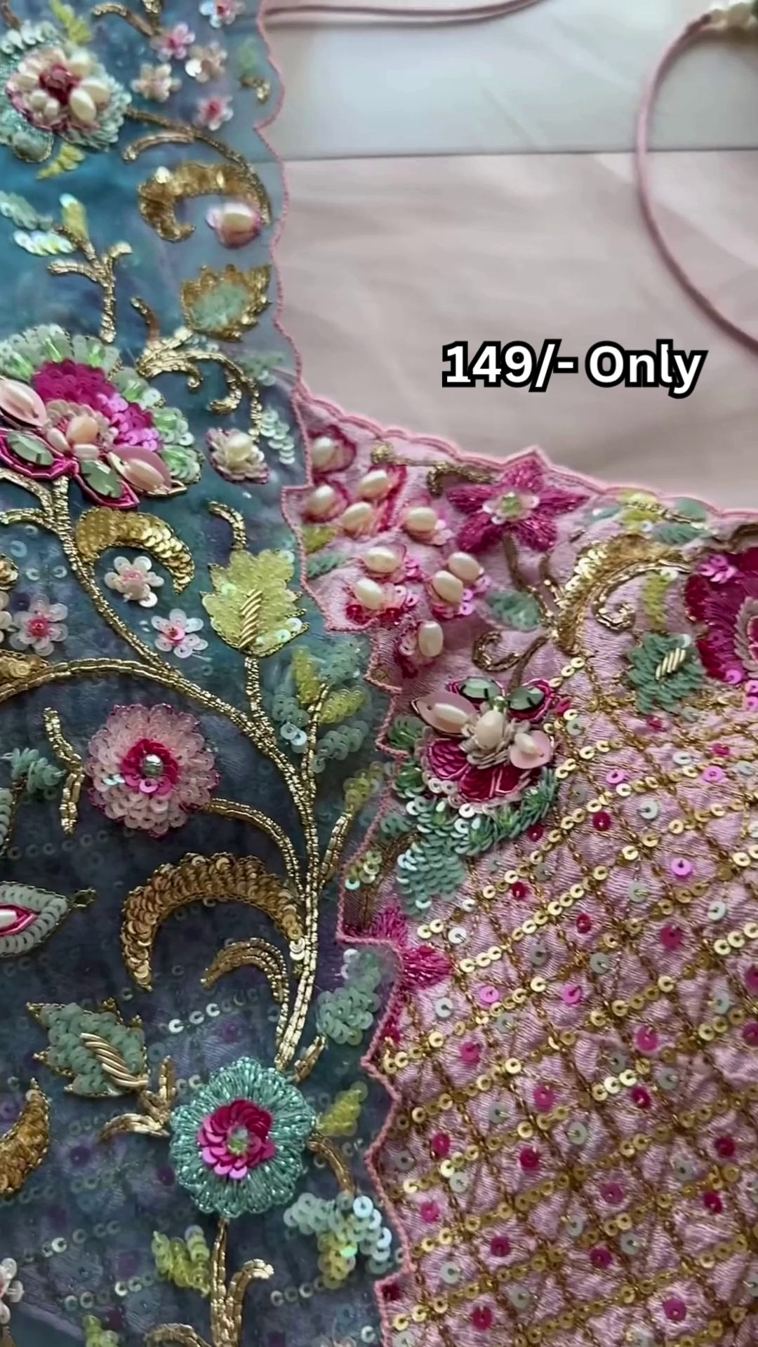 Luxury Look on Budget – Designer Blue Embroidered Saree