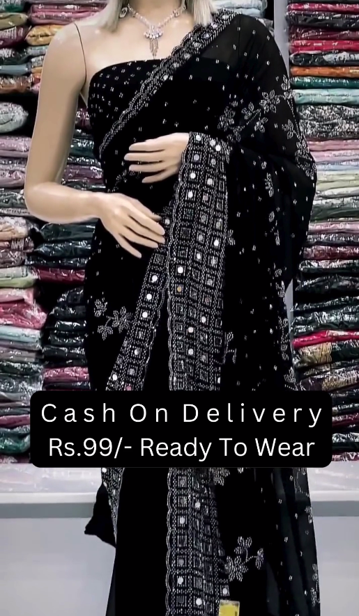 🖤 Timeless Black Beauty – Ready-to-Wear Saree Glam 🖤