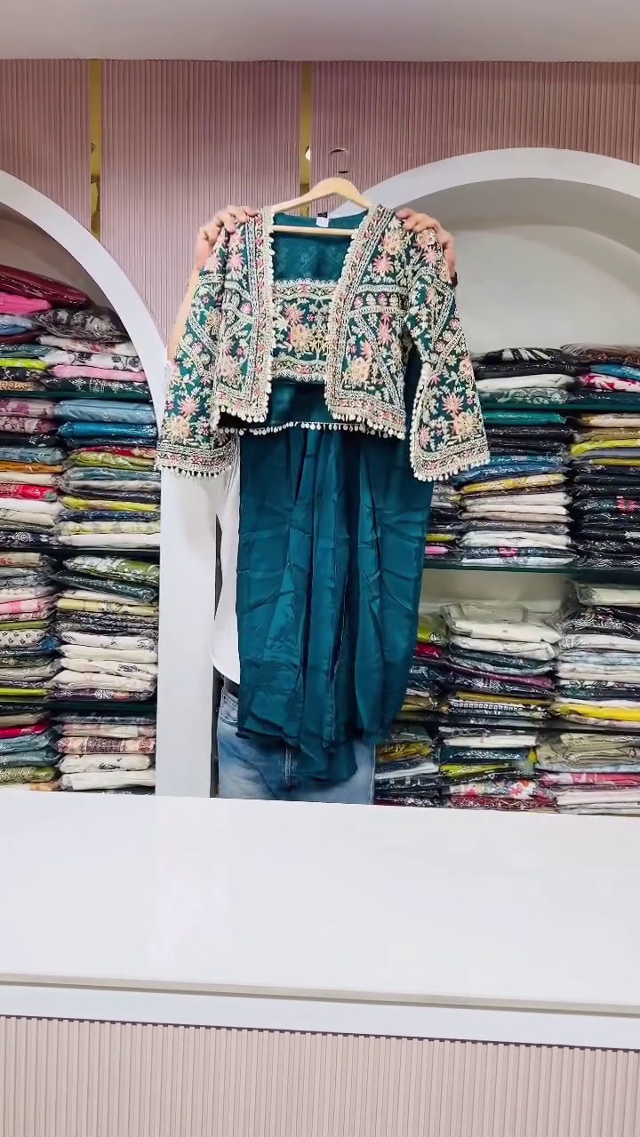 Designer Embroidered Jacket Set – Luxury Festive Statement