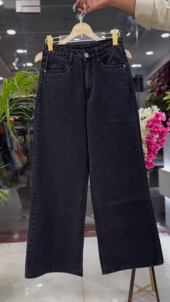 Elegant White Peplum Top & Denim Set – Chic Modern Glam