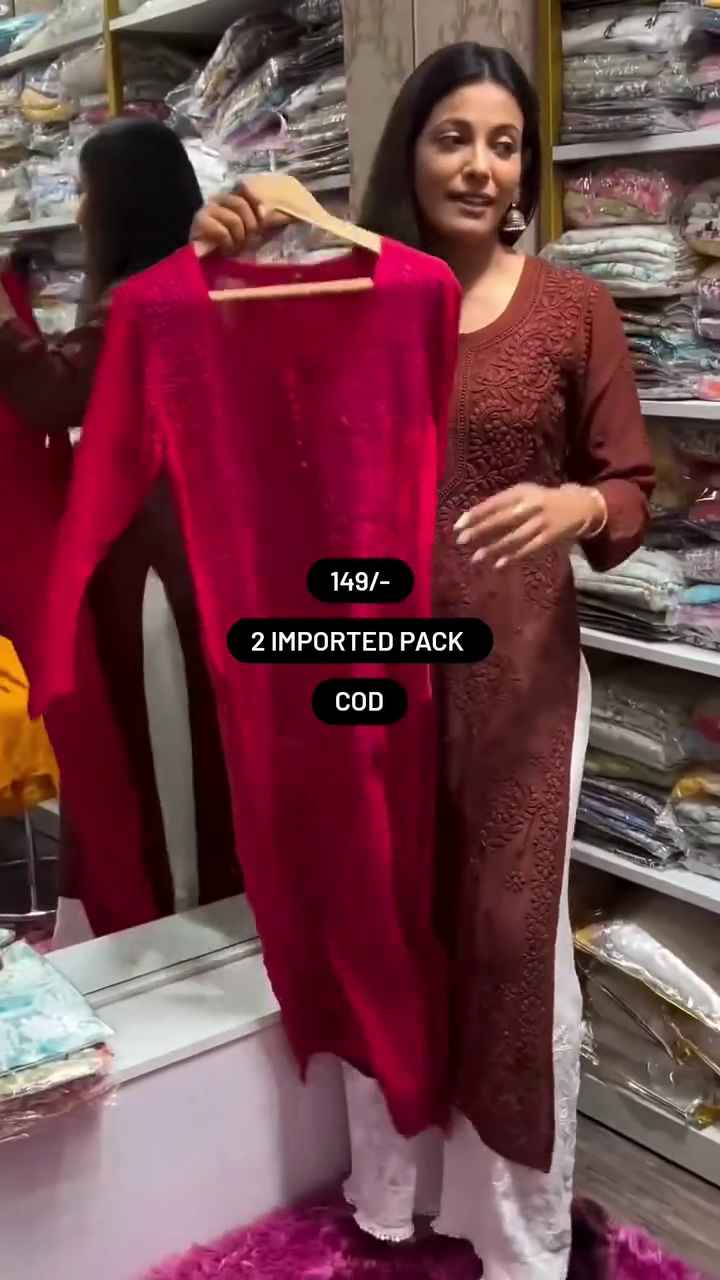 Elegant Embroidered Kurti Pack (Set of 2) – Festive Style