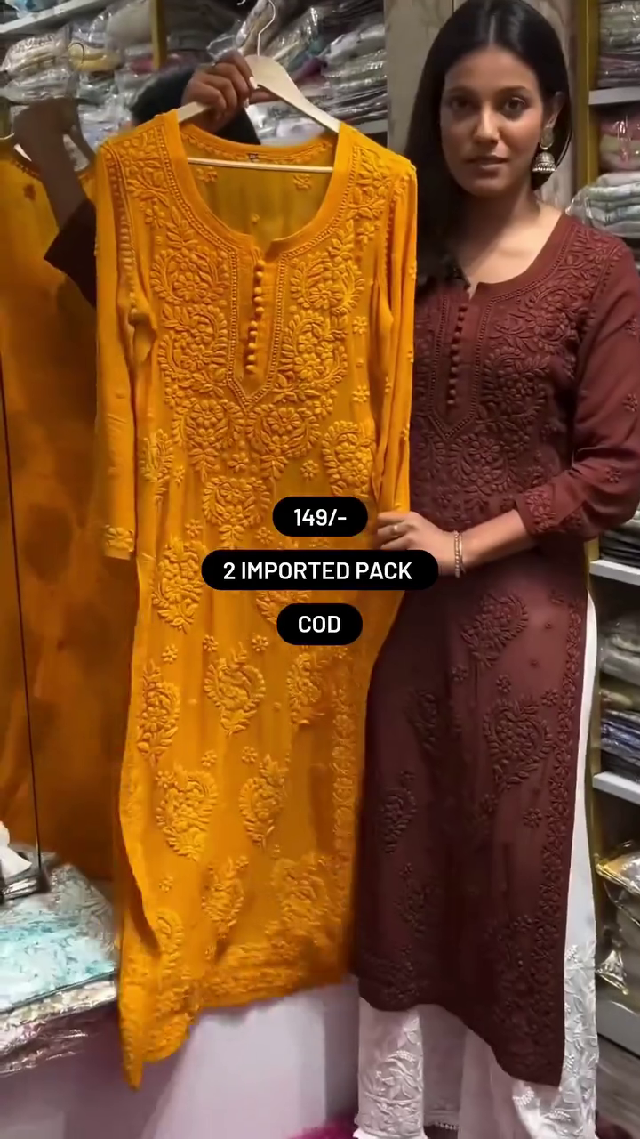 Elegant Embroidered Kurti Pack (Set of 2) – Festive Style