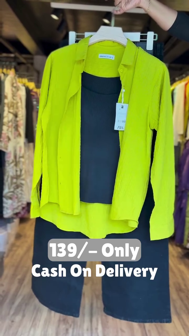 Neon Green Shirt Co-ord Set – Trendy Statement