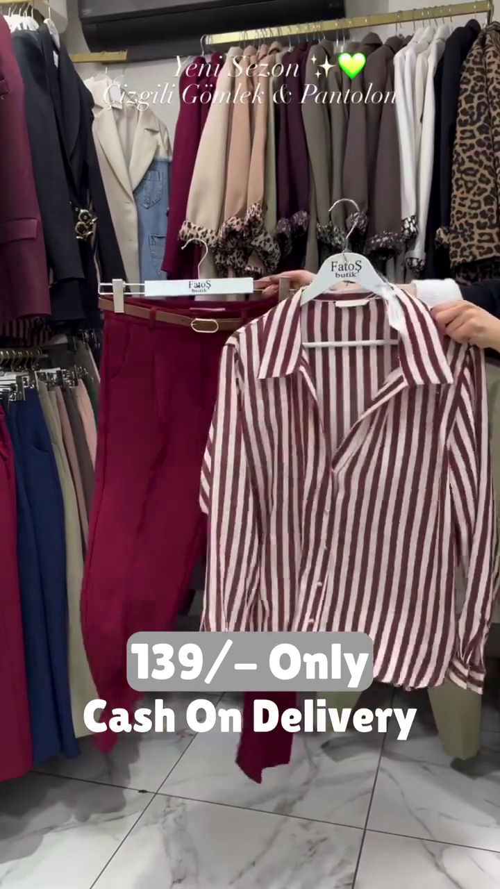 Elegant Striped Shirt & Pant Co-ord Set – Smart Chic