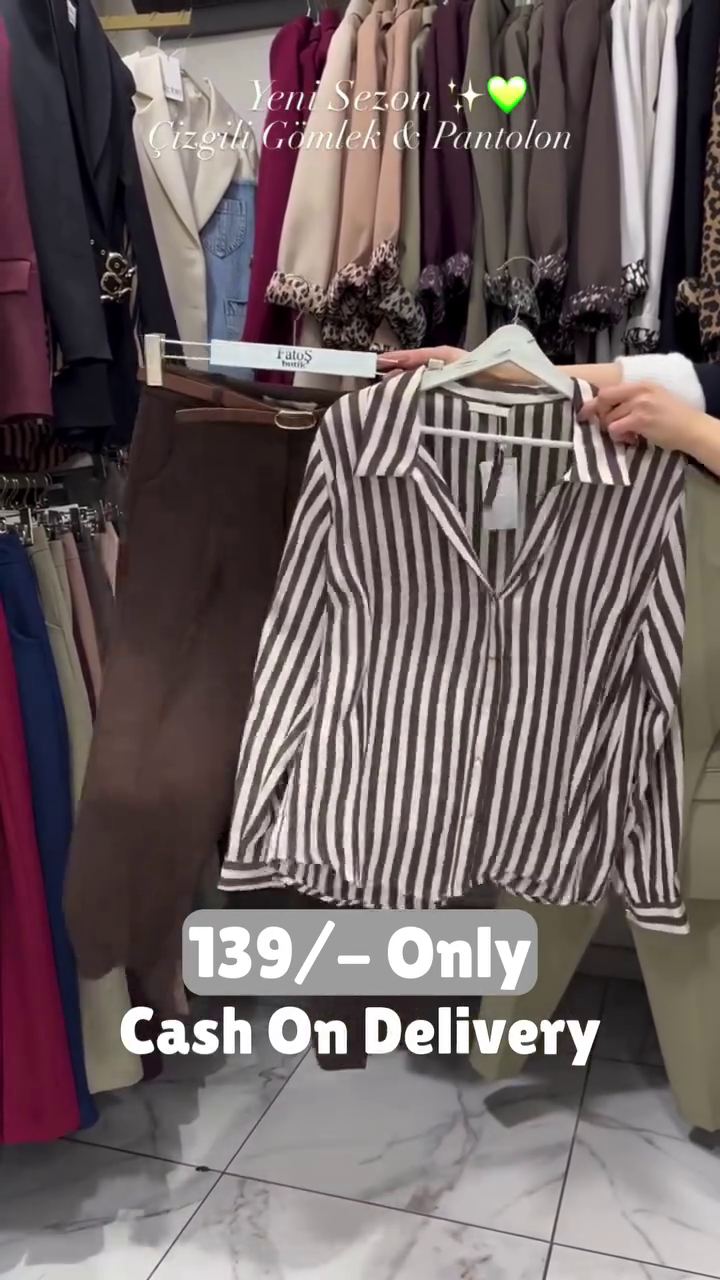 Elegant Striped Shirt & Pant Co-ord Set – Smart Chic