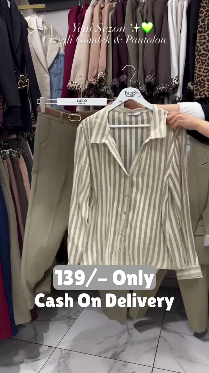 Elegant Striped Shirt & Pant Co-ord Set – Smart Chic