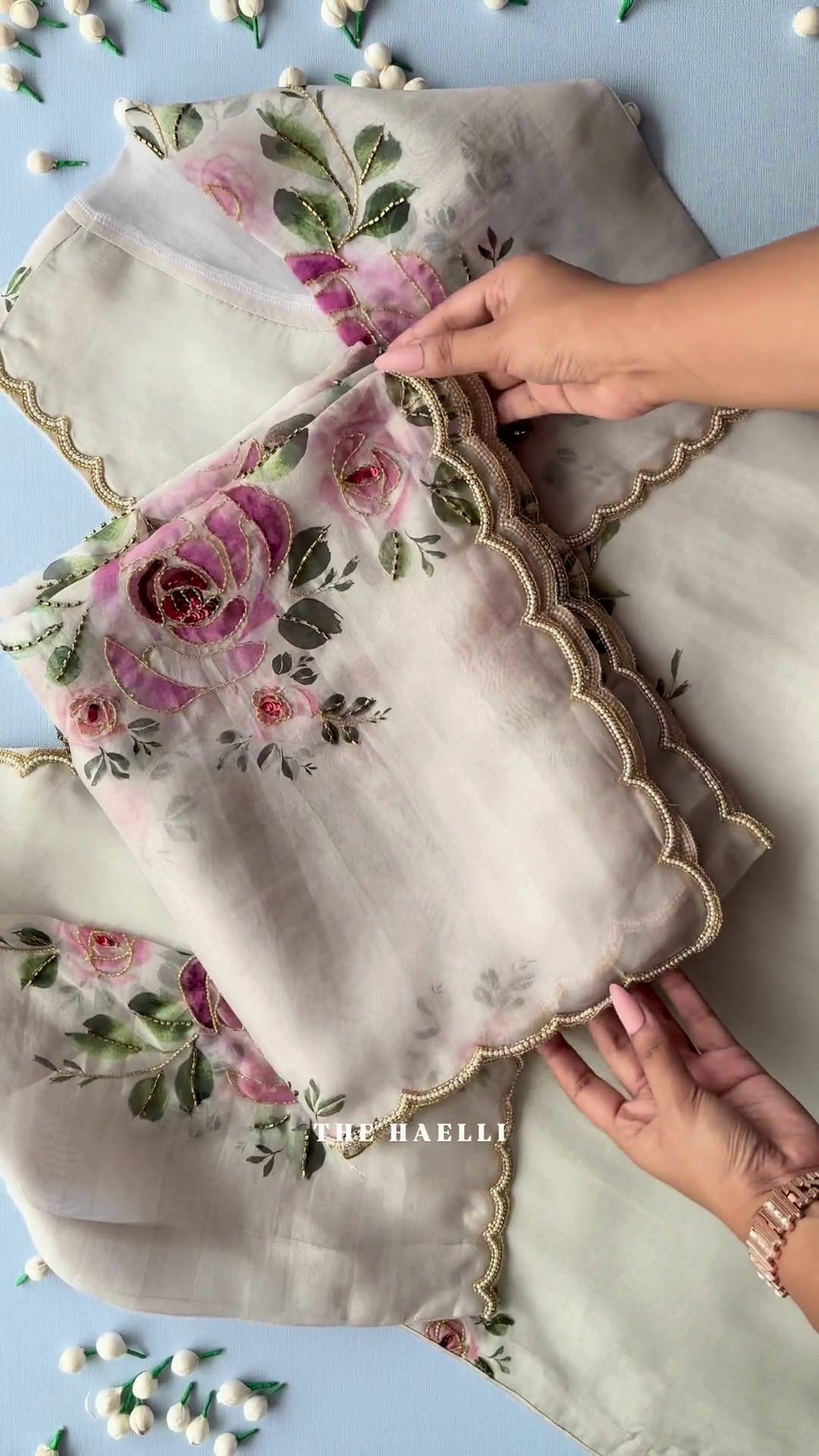 Elegant Floral Organza Suit – Soft & Graceful Look