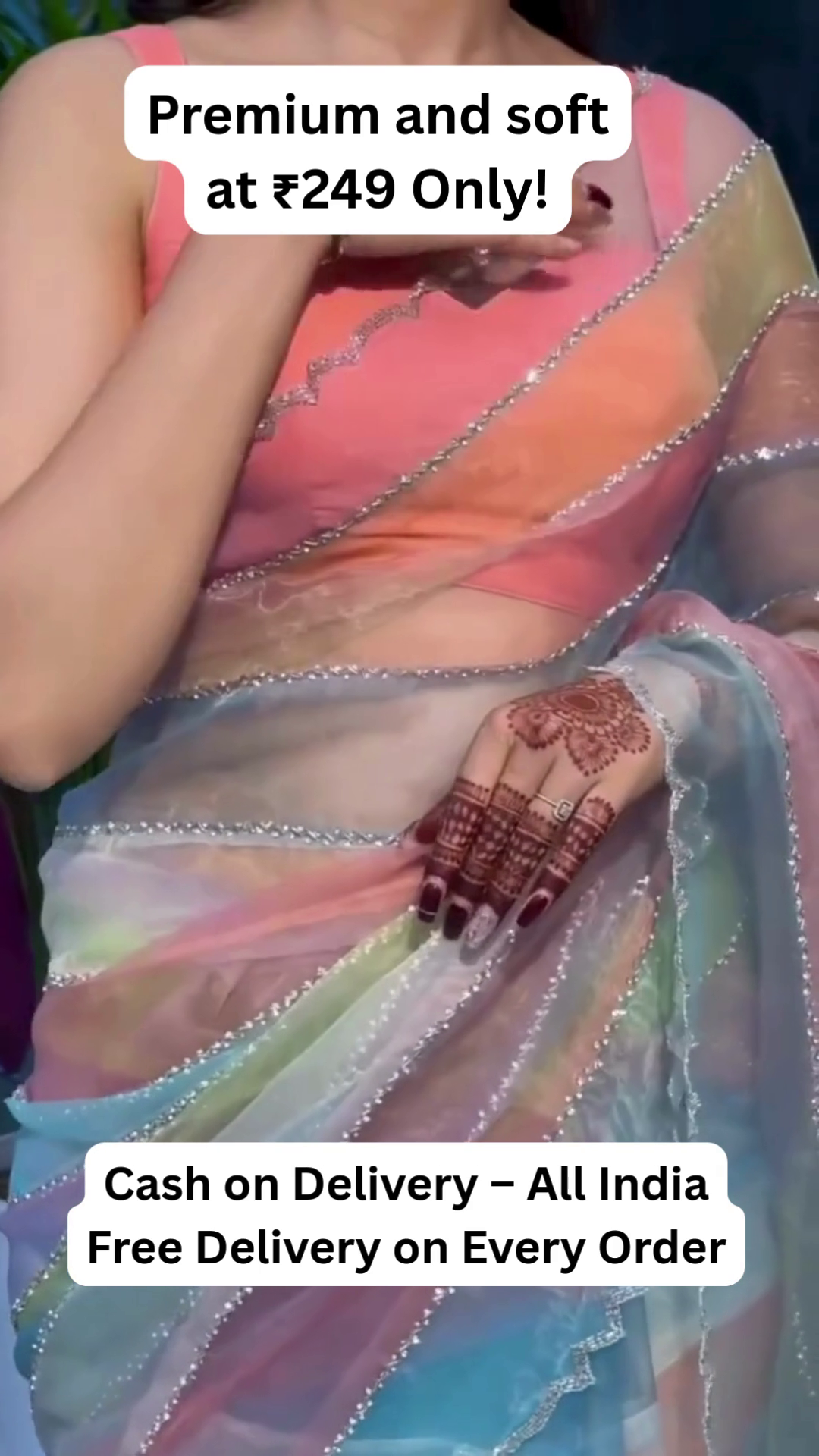 Pastel Rainbow Saree – Soft & Dreamy Party Wear