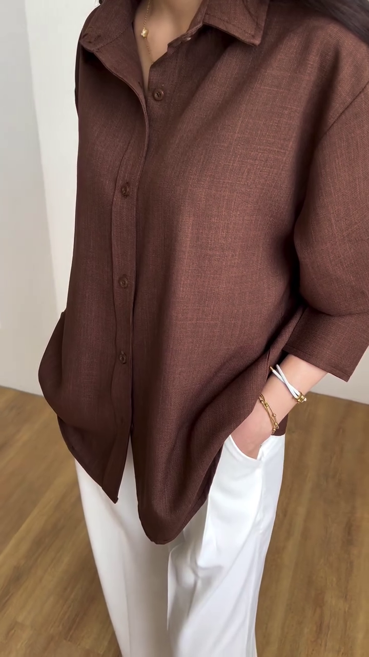 Chocolate Brown Oversized Shirt – Relaxed, Classy & Modern Minimal
