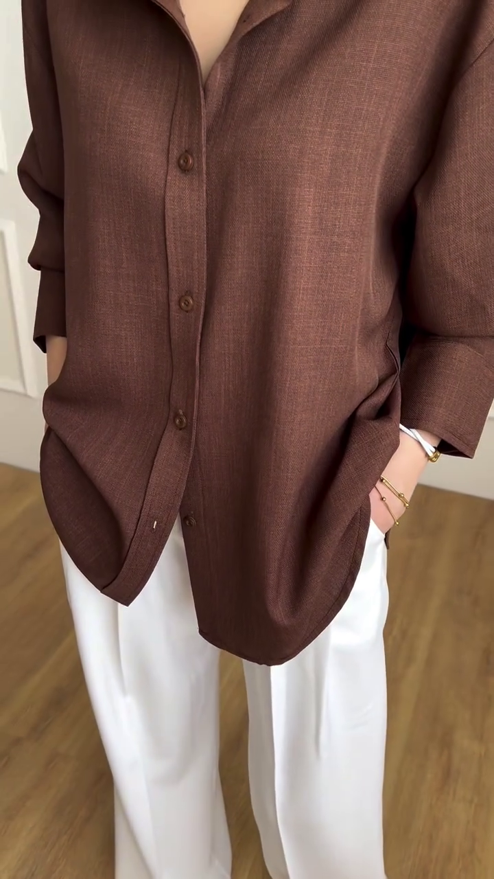 Chocolate Brown Oversized Shirt – Relaxed, Classy & Modern Minimal