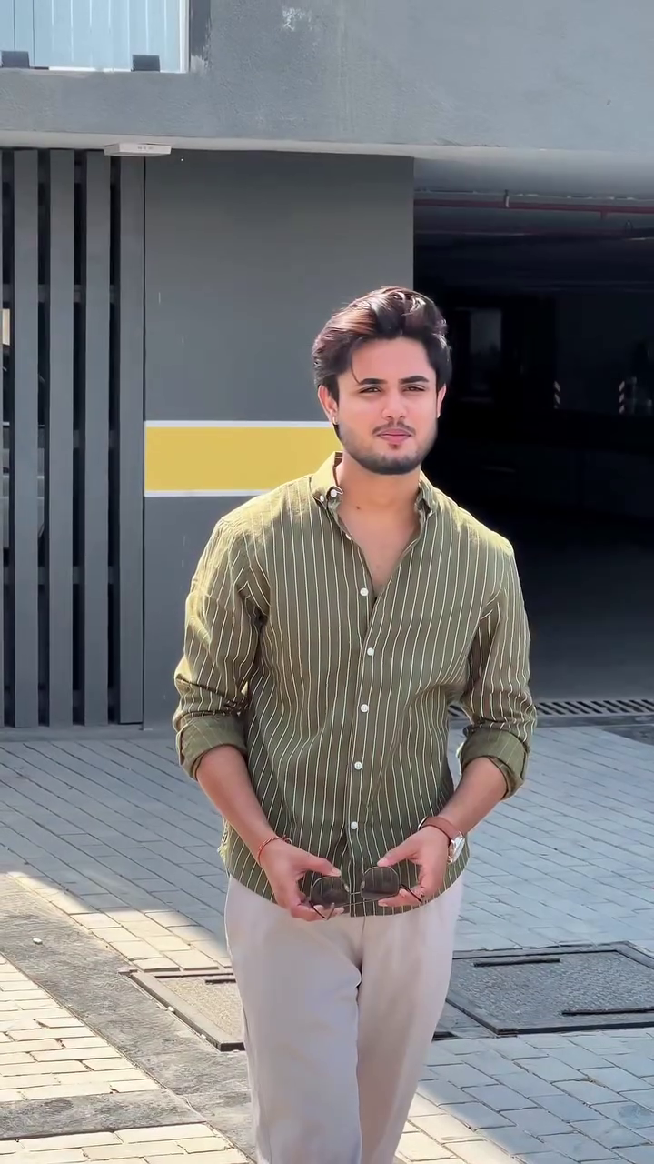 Olive Green Striped Shirt – Smart, Stylish & Everyday Ready