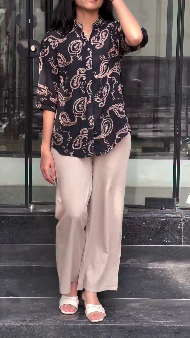 Beige Paisley Print Shirt – Soft, Elegant & Effortlessly Stylish